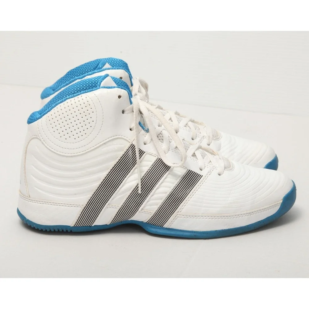 Adidas Commander TD 4 Men's 8.5 White Blue High Top Basketball Shoes